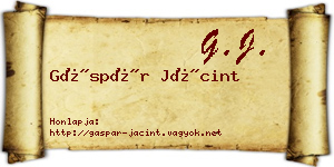 Gáspár Jácint névjegykártya