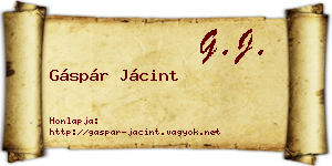 Gáspár Jácint névjegykártya